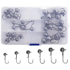 Zite Fishing Jigkopf-Sortiment 25 Stück in Box 5-20g - Mit Sortierbox