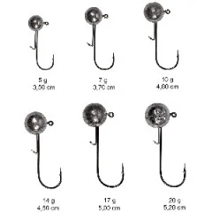 Zite Fishing Jigkopf-Sortiment 25 Stück in Box 5-20g - Verschiedene Größen und Gewichte