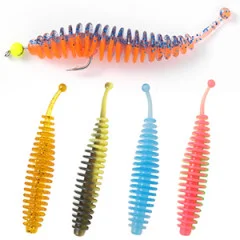 Forellenwürmer 5,5 cm 25 Stück mit 3 Tungstenhaken Zite Fishing - Schnell einsatzbereit