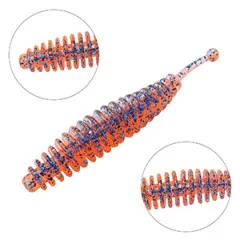 Forellenwürmer 5,5 cm 25 Stück mit 3 Tungstenhaken und 10 ml Knoblauch Aroma Zite Fishing - Weiches Gummi
