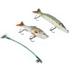 Zite Fishing Swimbait Hecht Wobbler Set 15 + 20cm mit Stahlvorfächern - Mit Stahlvorfächern