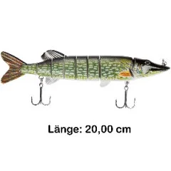 Zite Fishing Swimbait Hecht Wobbler Set 15 + 20cm mit Stahlvorfächern - 1x junger Hecht