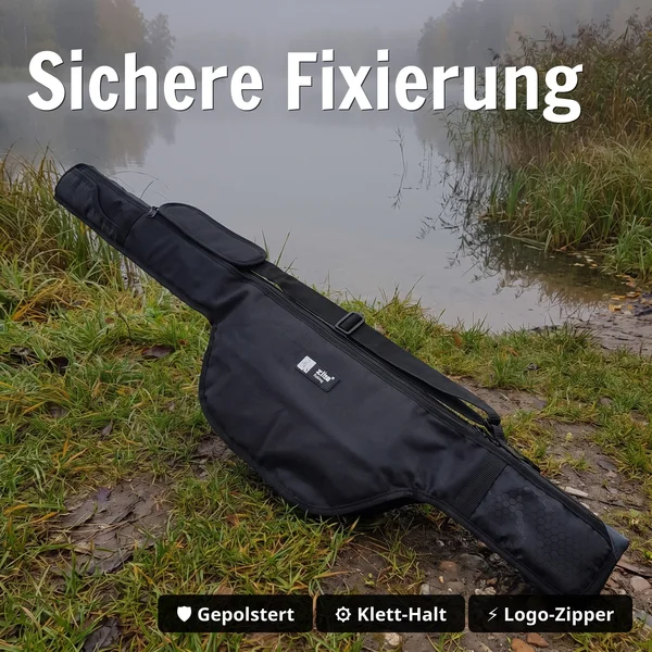 Einzel Rutenfutteral Spinnruten Rutentasche Gepolstert 130cm Zite Fishing - Sichere Fixierung