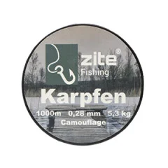 Karpfenschnur Monofil Camouflage 0,28mm 1000m Spule Zite Fishing  - Monofile Karpfenschnur