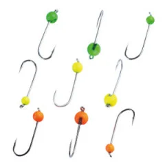 Tungsten Jighaken Neon 0,3-1,2 g 9 Stück Forellenhaken Zite Fishing - Fertige Montage