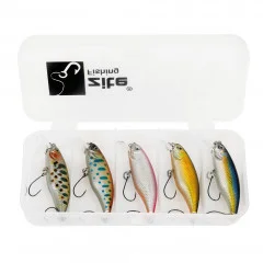 Forellenwobbler Set 5,2cm 4,5g Langsam Sinkend 5 STK in Köderbox Zite Fishing  - Praktische Transportbox