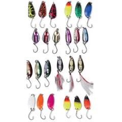 Zite Fishing Köderbox + 4 Forellen Spoon Sets + Spinner - Große Auswahl an Wobblern
