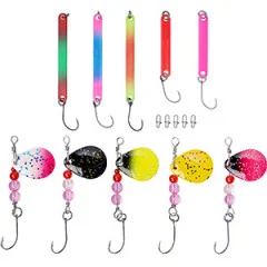 Zite Fishing Köderbox + 4 Forellen Spoon Sets + Spinner - Stick-Spoons und Forellen-Spinner
