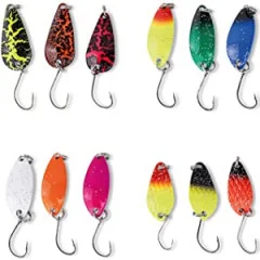 Angeltasche mit Forellen Spoons und Sbirolinos Halbsinkend Zite Fishing - Kunterbunt