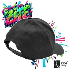 Zite Fishing Cappy Mütze Bestickt, Schwarz & Verstellbar - Tragekomfort für lange Einsätze