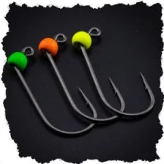 Zite Fishing Tungsten ProSharp Jighaken Set #4 Neon 18 Angelhaken 0,3-0,7g Jigköpfe Tefloncoated in Sortierbox  - UV-aktive Farben für bessere Sichtbarkeit