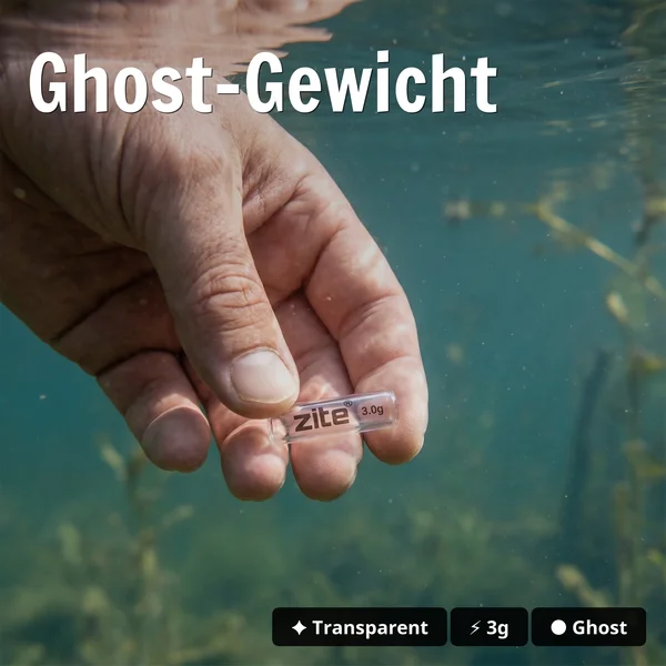 Zite Fishing Schlepp-Posen Set Rund 3g – Vorgebleit mit Dreifachwirbel & Gummistopper für Forelle & Hecht - Ghost-Gewicht