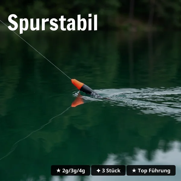 Zite Fishing Schlepp-Posen Slim Set 2g 3g 4g – Forellenposen mit Stabilisierungsflügel 3 Stück - Spurstabil