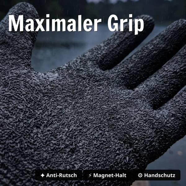 Zite Fishing Landehandschuhe L/XL mit Magnet-Karabiner – rutschfester Landegriff & schnell trocknendes Innenfutter - Maximaler Grip