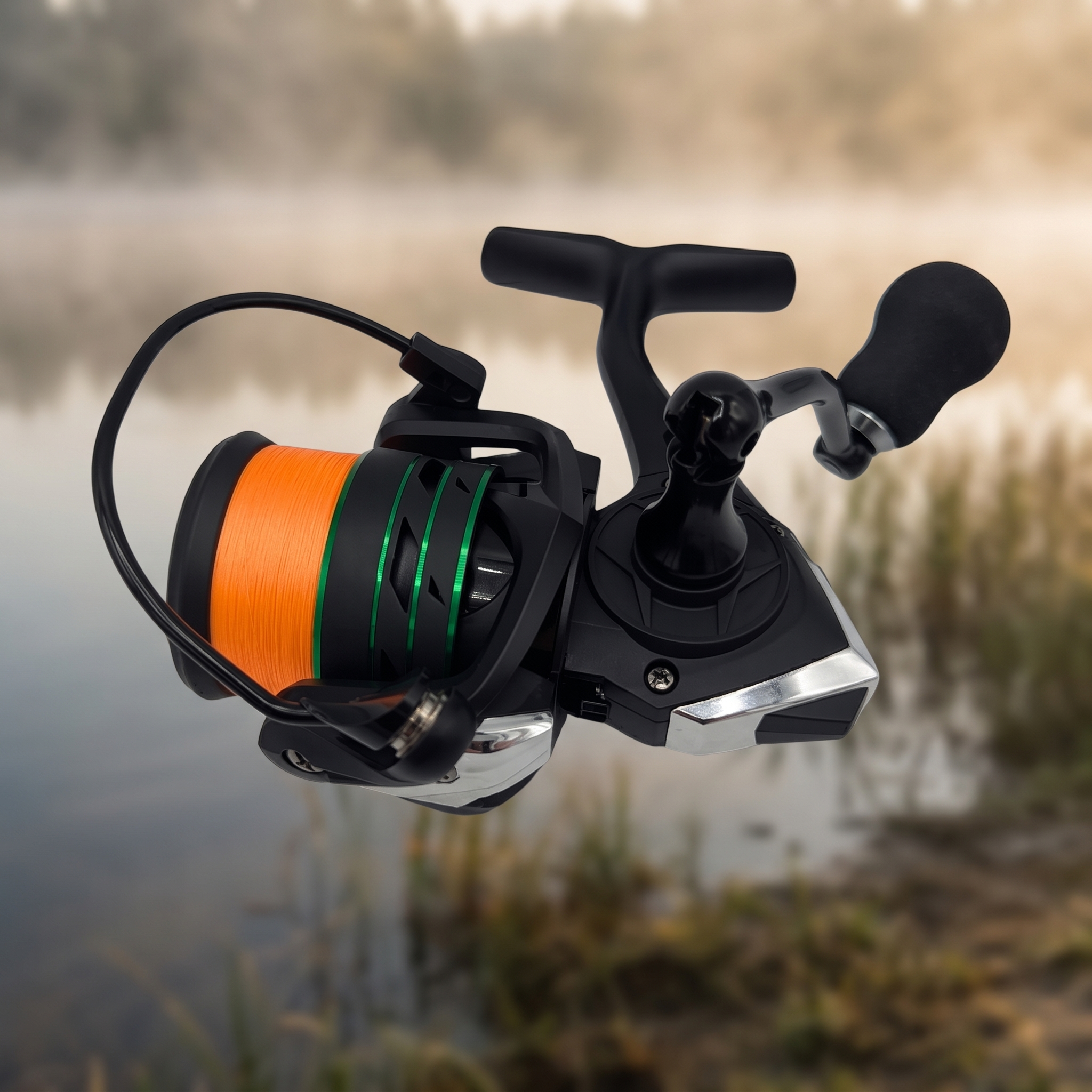 Spinning Reel Base 3000 Spinnrolle mit Frontbremse 5+1 2 Aluminiumspulen für Forelle & Barsch Spinnfischen - 5+1 Base-Lauf