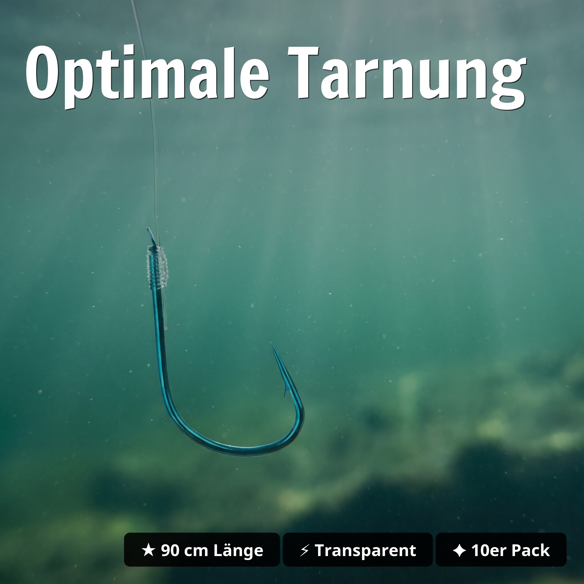 Premium Owner Vorfachhaken Forelle Größe 10# mit Fluorocarbon Schnur 10 STK Angelfertig montiert - Optimale Tarnung