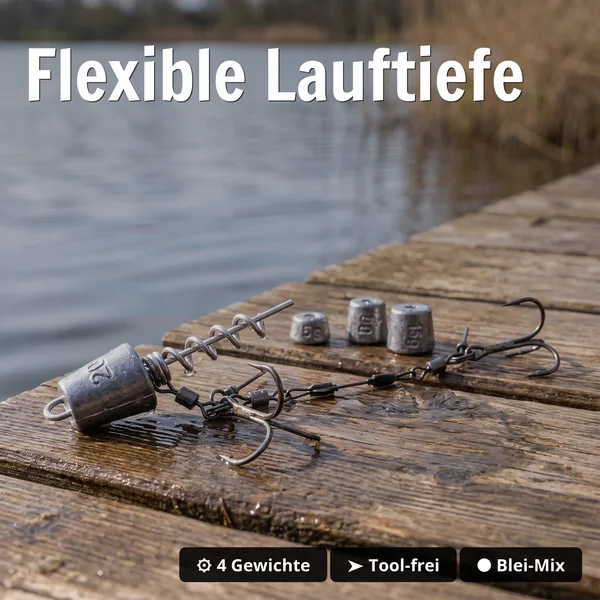 Zite Fishing Variables Hechtsystem S 9cm Natur 5-20g - ideal für Gummiköder 15-20 cm - Flexible Lauftiefe