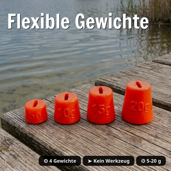 Zite Fishing Variables Hechtsystem S 9cm UV Neon 5-20g - ideal für Gummiköder 15-20 cm - Flexible Gewichte