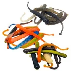 Zite Fishing Slinky Snake Starter Set - 40 Gummiköder Knoblauch & Käse Aroma + 12 ProSharp Haken - Fängige Aktion durch Form und Duft