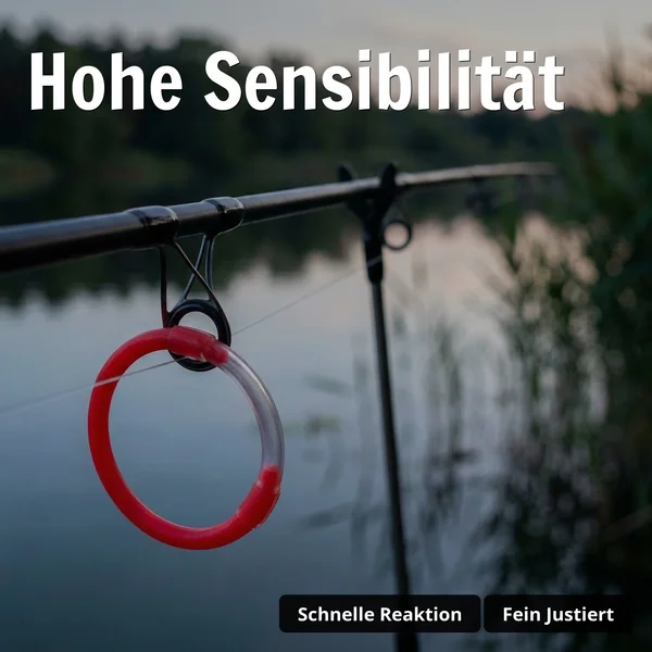 Zite Fishing Bissanzeiger Ringe Rot/Gelb – 4er Set –  Aal Karpfen Nachtangeln - Hohe Sensibilität