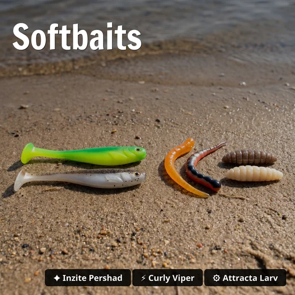 Zite Fishing Zielfisch Box Forelle – Komplettset mit Spinnern, Spoons, Wobbler & Softbaits - Softbaits