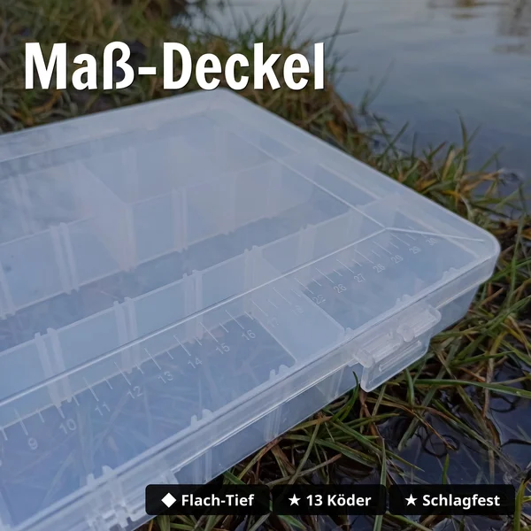 Zite Fishing Zielfischbox Hecht – 14-tlg. Köder-Set mit Box | Gummifische, Wobbler, Jerkbait, Bladed Jig & Blinker - Maß-Deckel