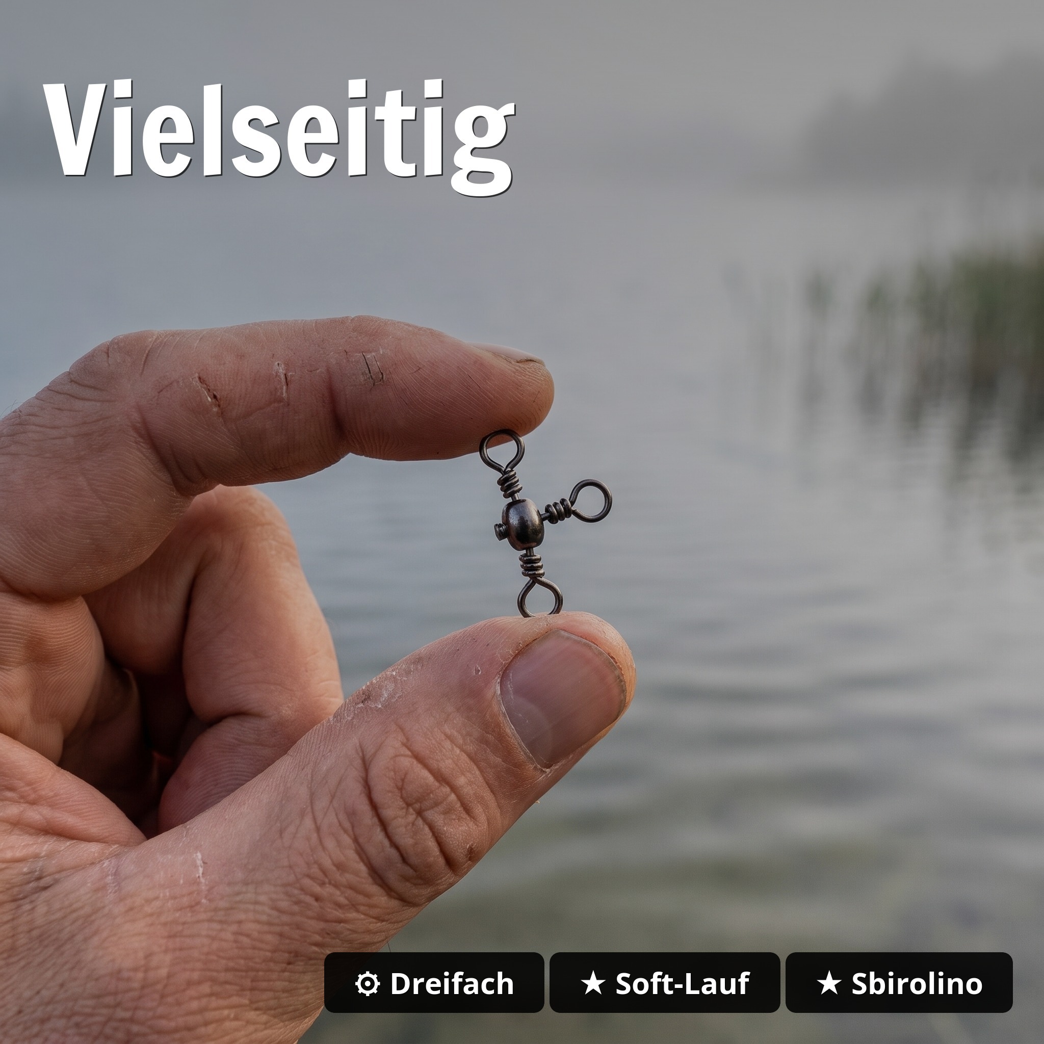 Zite Fishing Kreuzwirbel Größe 6# – 15 Stück Dreifachwirbel für Grundangeln & Dropshot-Montagen - Vielseitig
