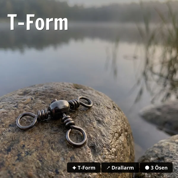 Zite Fishing Kreuzwirbel Sortiment 45 Stück – T-Wirbel Größe 6, 8 & 10 für Paternoster & Dropshot - T-Form