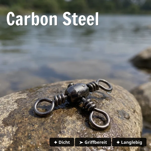 Zite Fishing Kreuzwirbel Sortiment 45 Stück – T-Wirbel Größe 6, 8 & 10 für Paternoster & Dropshot - Carbon Steel