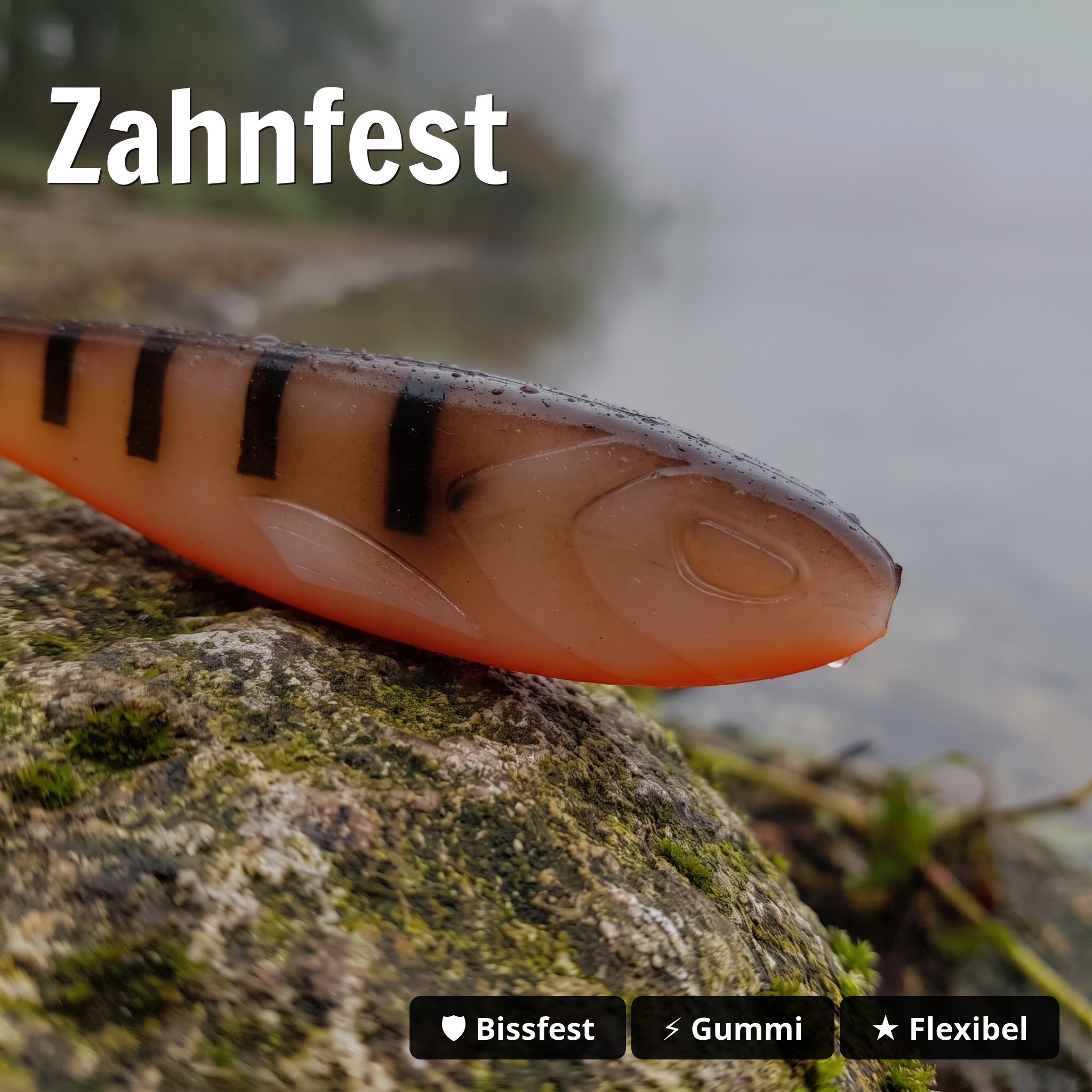 Zite Fishing XL Inzite Flanker Gummifisch Barbeque Otto 23,5 cm – Großhecht Köder im 2er Pack - Zahnfest