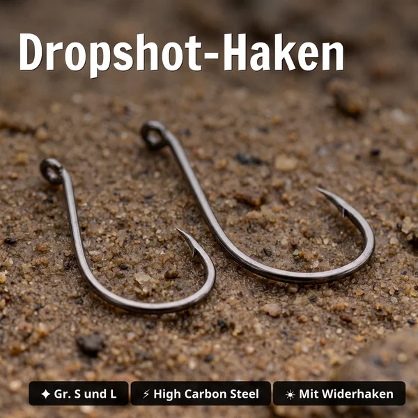 Drop Shot Rig Bundle mit Dropshot Haken S & L sowie Gewichte in Blei & Tungsten und Schnüre für Barsch & Zander Angeln - Dropshot-Haken