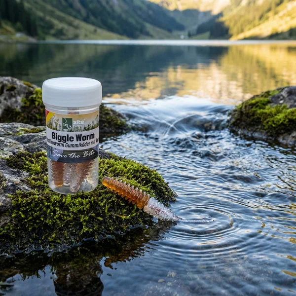 Zite Fishing Biggle Worm Christal Brown Knoblauch 6,5 cm 8 Stück - Flexibler Gewässer-Einsatz