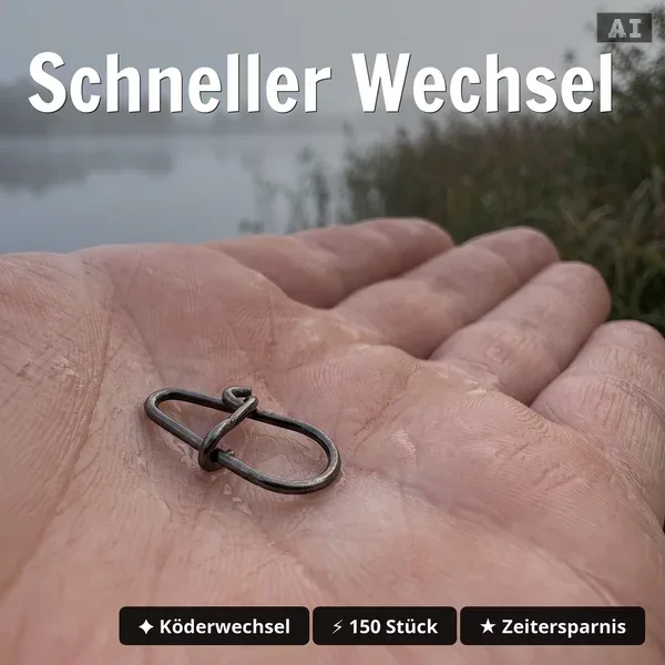 Zite Fishing Egg Snap Set Gr. 000#-2# – 150 Stück Schnellverschluss-Karabiner in Box, für Barsch, Zander & Hecht - Schneller Wechsel