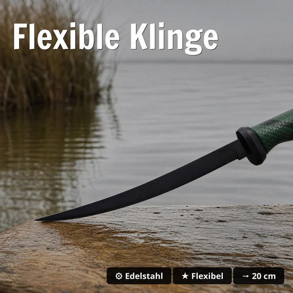 Zite Fishing All-in-One Filetier-Set – Filetiermesser 20cm, Filetierkamm & 2 Grätenzangen - Flexible Klinge