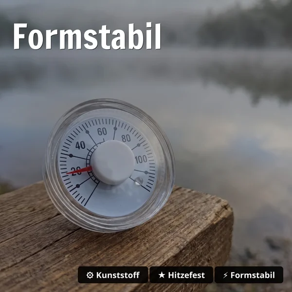 Zite Fishing Ersatzthermometer für Tischräucherofen - Analoge Anzeige von 20-100°C für Temperaturkontrolle beim Räuchern - Formstabil