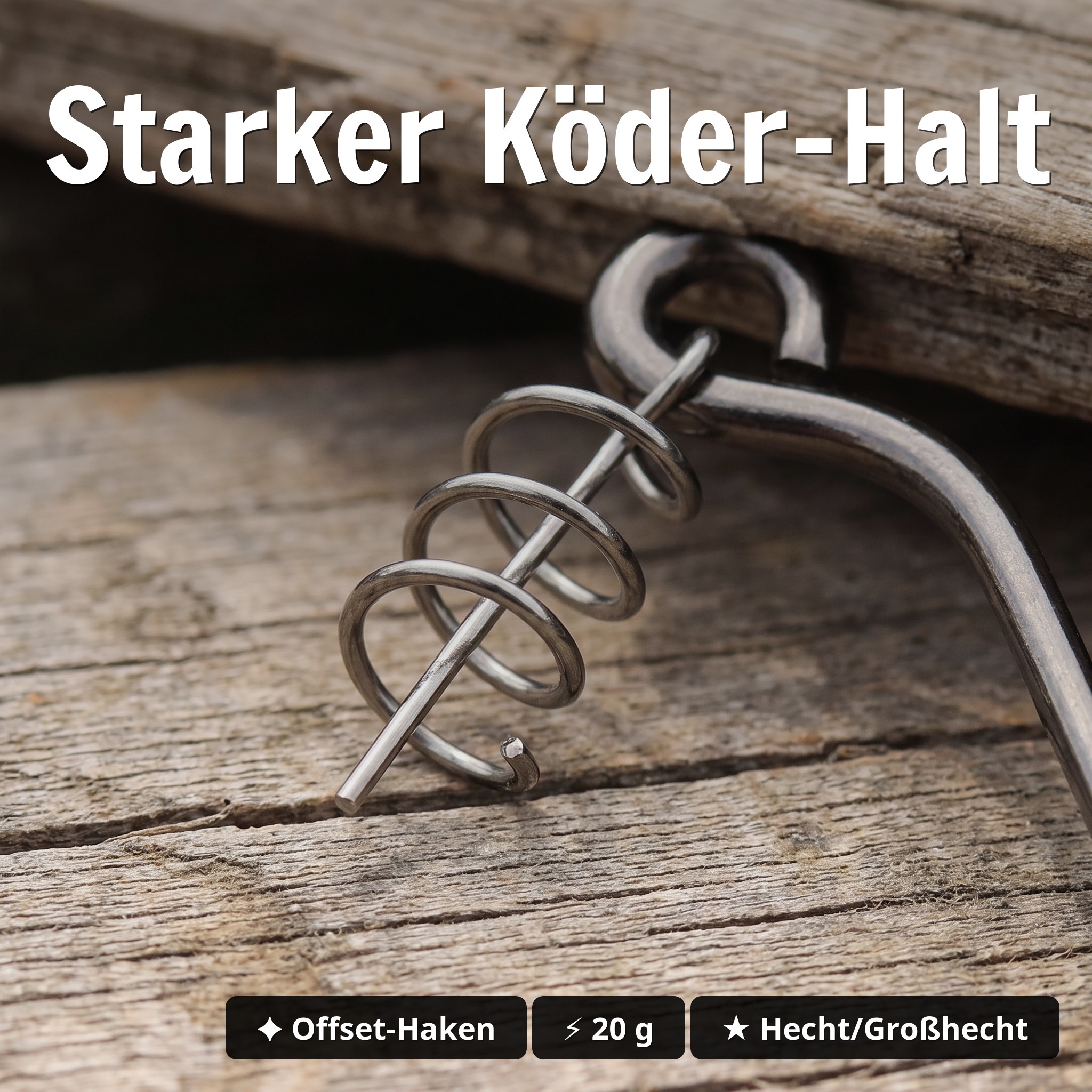 Zite Fishing MONSTER BAT Offset Haken Gr. 10/0# 20 g – XXL Weighted Swimbait Hook, 3 Stück für Hecht & Großhecht - Starker Köder-Halt