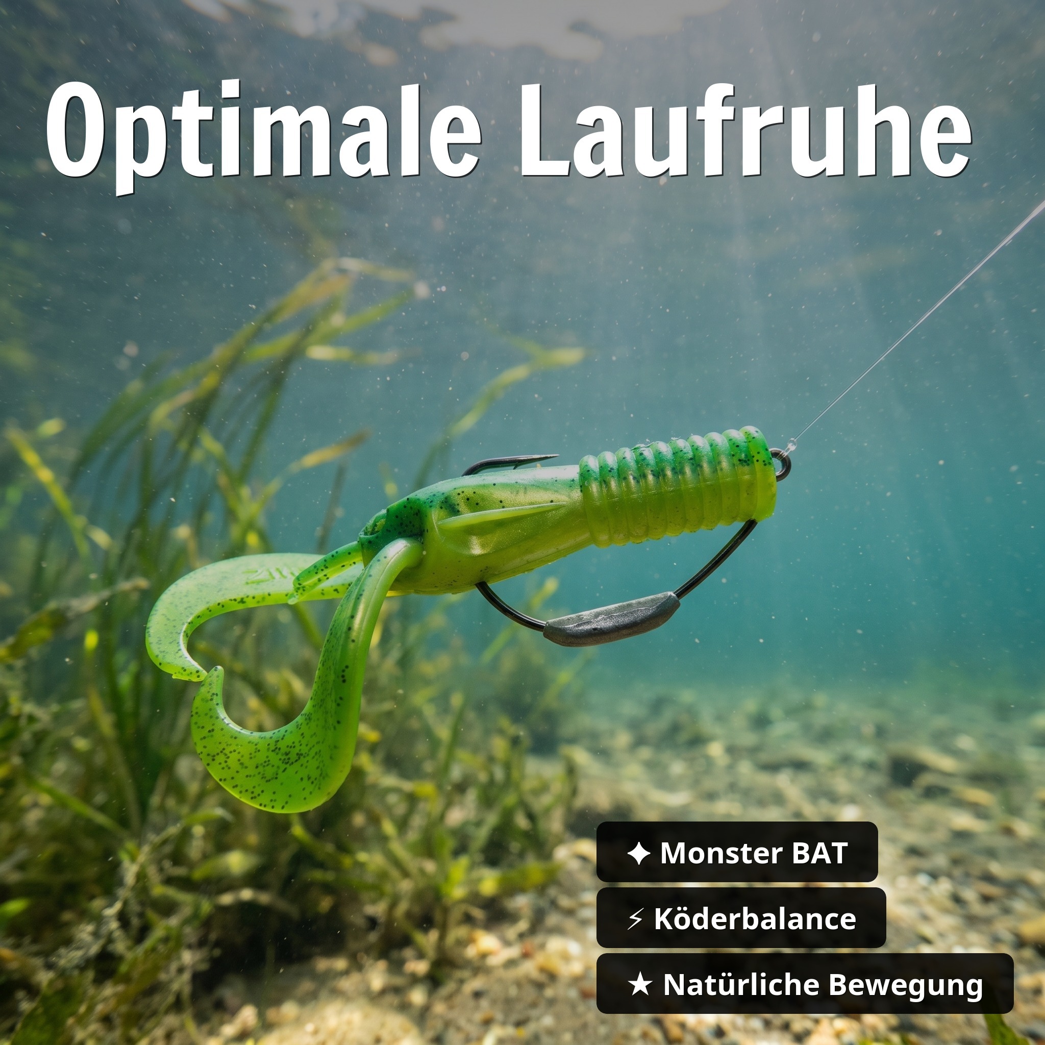 Zite Fishing MONSTER BAT Offset Haken Gr. 10/0# 20 g – XXL Weighted Swimbait Hook, 3 Stück für Hecht & Großhecht - Optimale Laufruhe