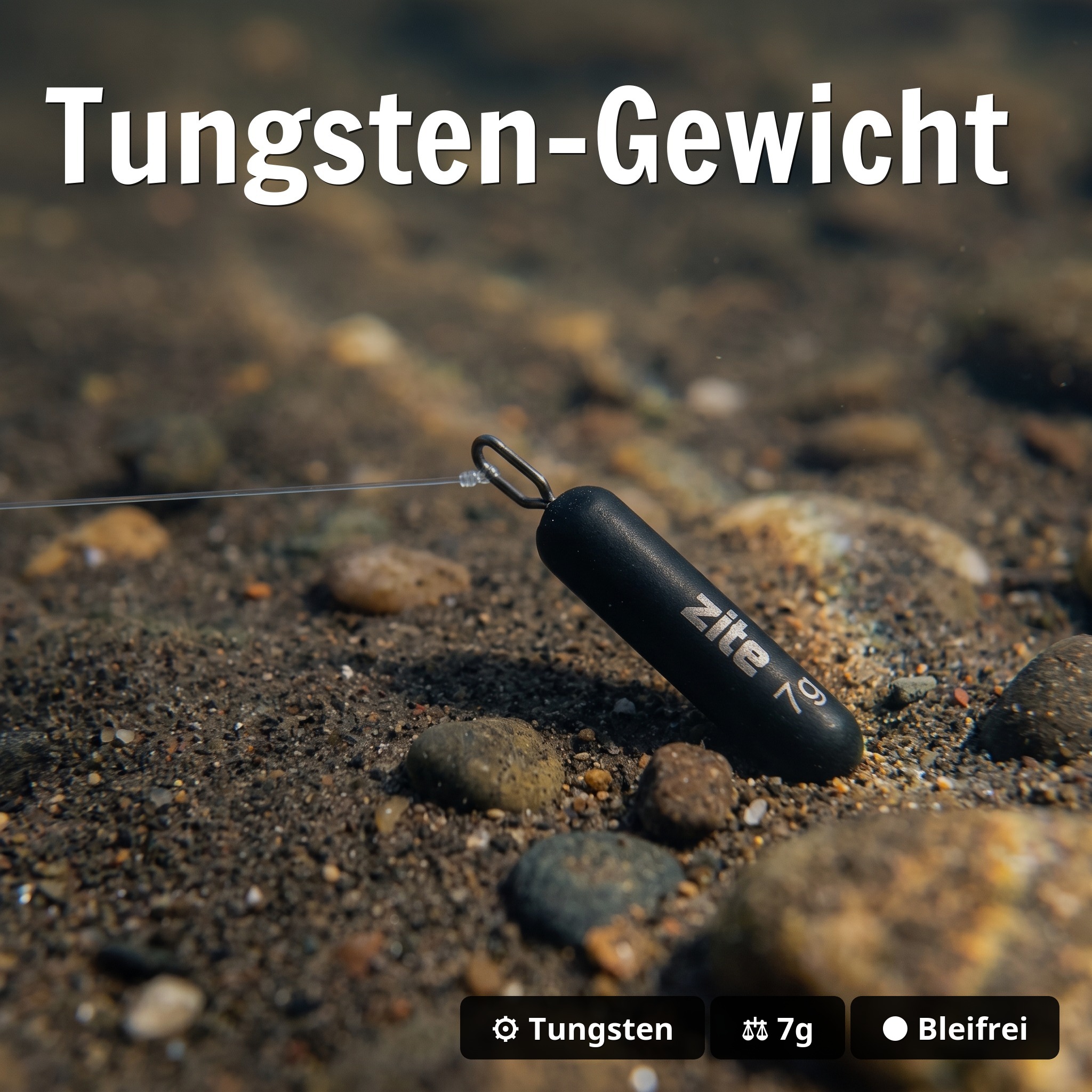 Zite Fishing Tungsten Drop Shot Ready Rig #S 3er Set – Fertigmontage für Barsch, Zander & Hecht - Tungsten-Gewicht