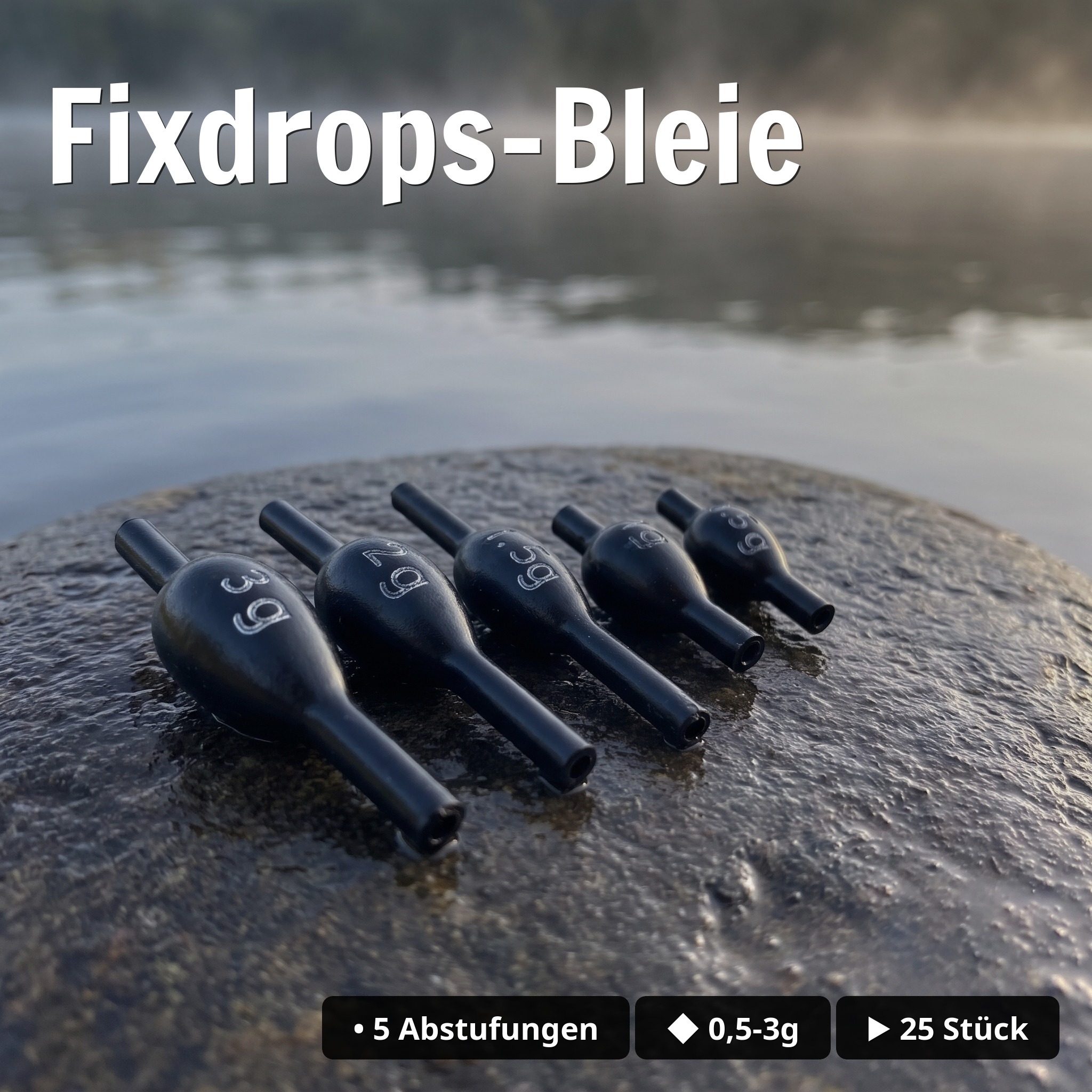 Zite Fishing Fixdrops Starterset - Komplettset für Forellenangeln mit Bleien, Haken, Wirbeln & Ködern - Fixdrops-Bleie