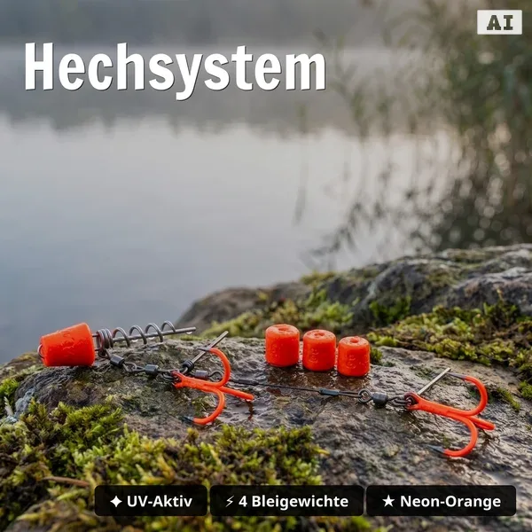Zite Fishing Pike Base Stick XL Big Bait Starterset – Rute, Rolle 4000 bespult, Hechtsystem & 4 Gummifische - Hechsystem