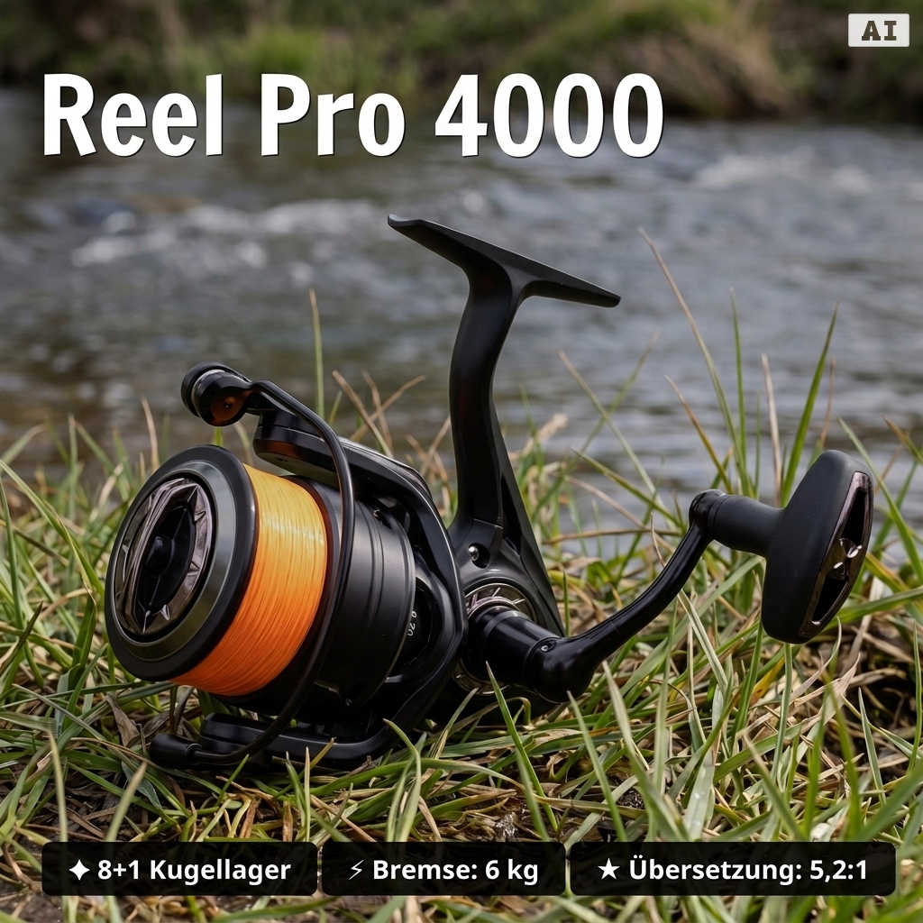 Zite Fishing Pike Pro Stick XL Big Bait Starterset – Rute, Rolle Pro 4000 bespult + Hechtsystem + 4 Gummifische - Reel Pro 4000