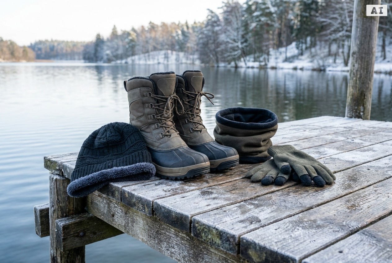 Welche kleidung für das angeln im winter wählen in der Praxis