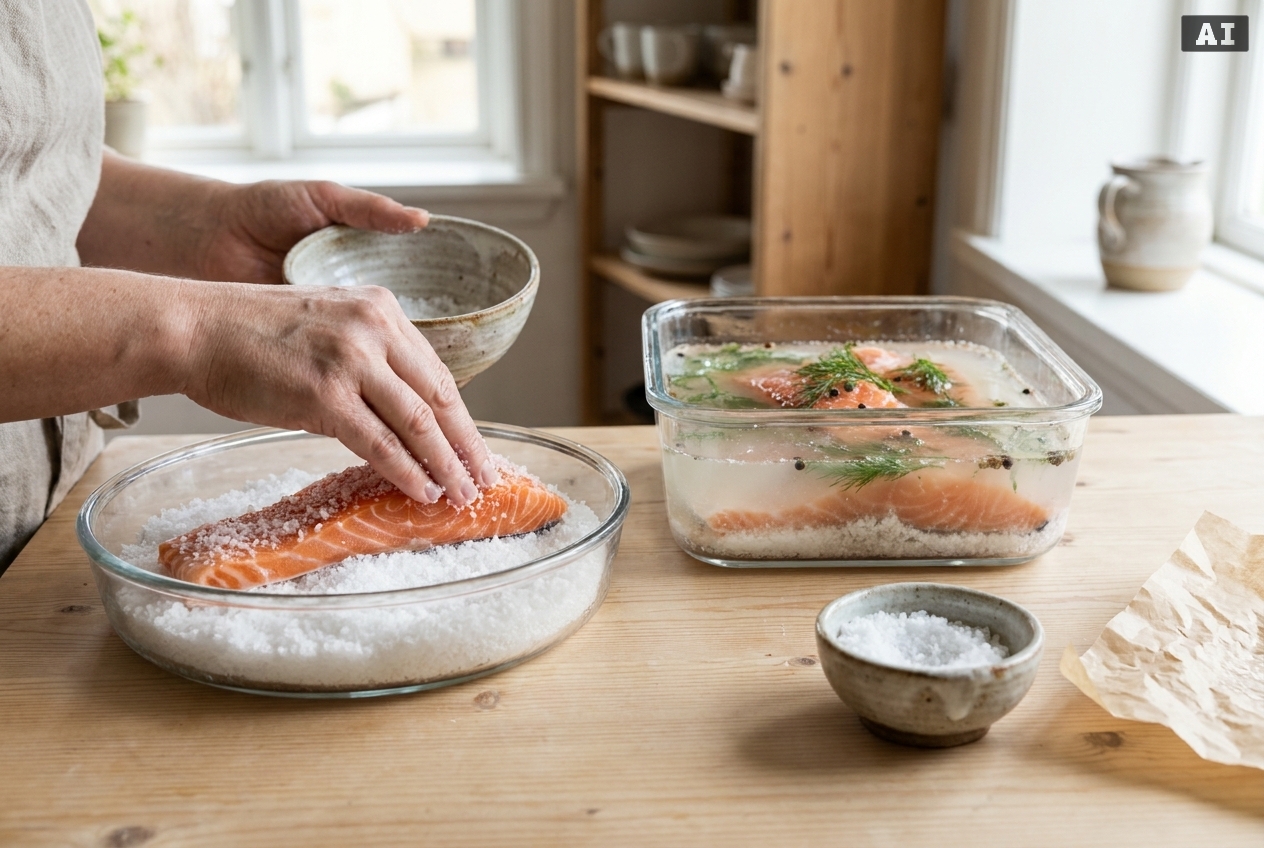 Fisch vor dem räuchern salzen oder pökeln Unterschied – Detailansicht