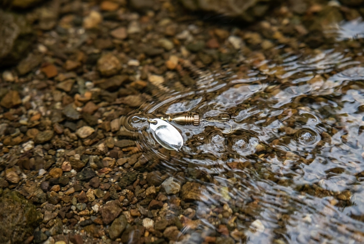 Wie ultralight jigspinner bei forelle im bach einsetzen – Detailansicht