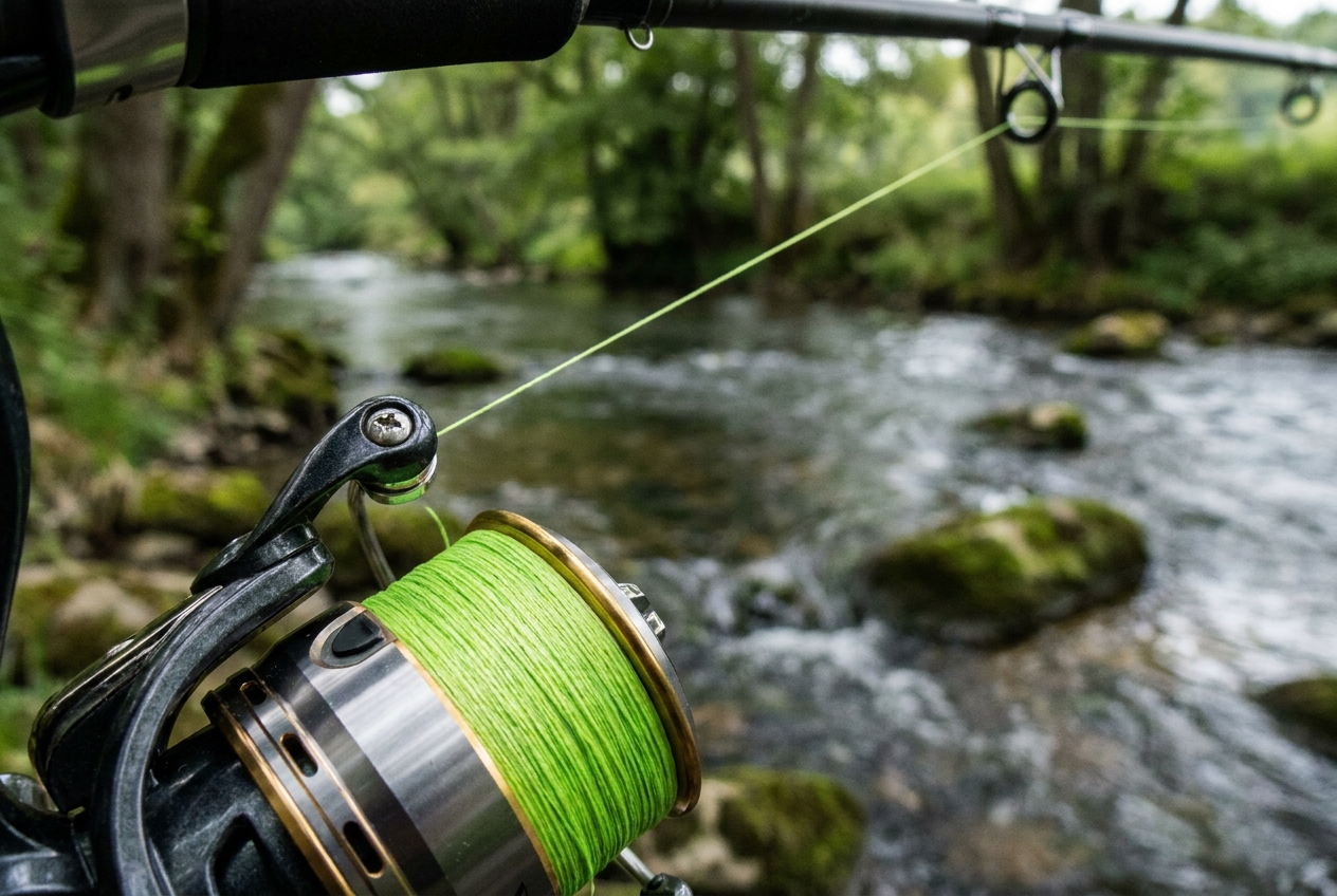 Unterschied zwischen geflochtener und monofiler schnur beim spinnfischen – Detailansicht