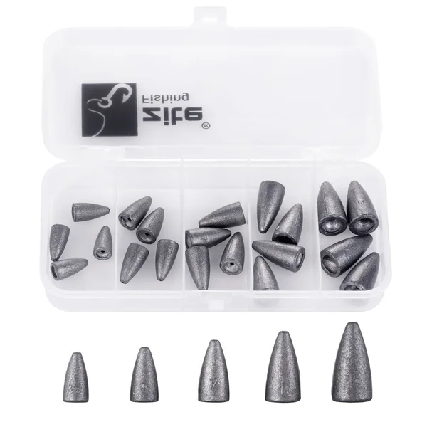 Bullet Blei Sortiment 25 Angelgewichte 3,5g - 14g - ideal für Barsch & Zander