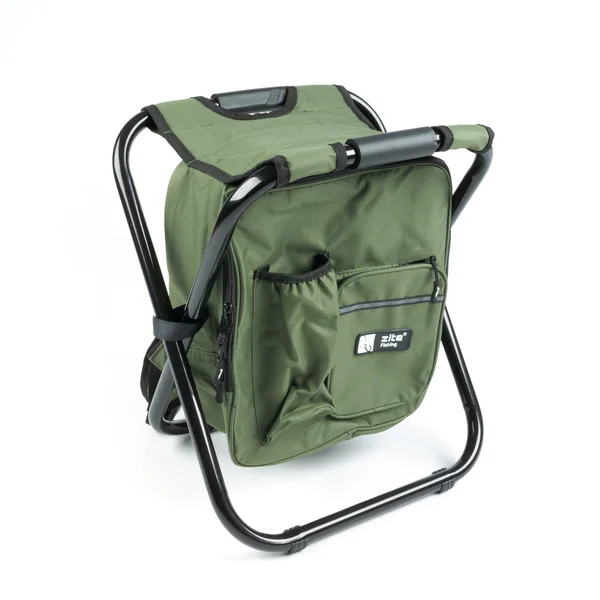 Angelhocker mit Kühlfach mit Angelrucksack Funktion