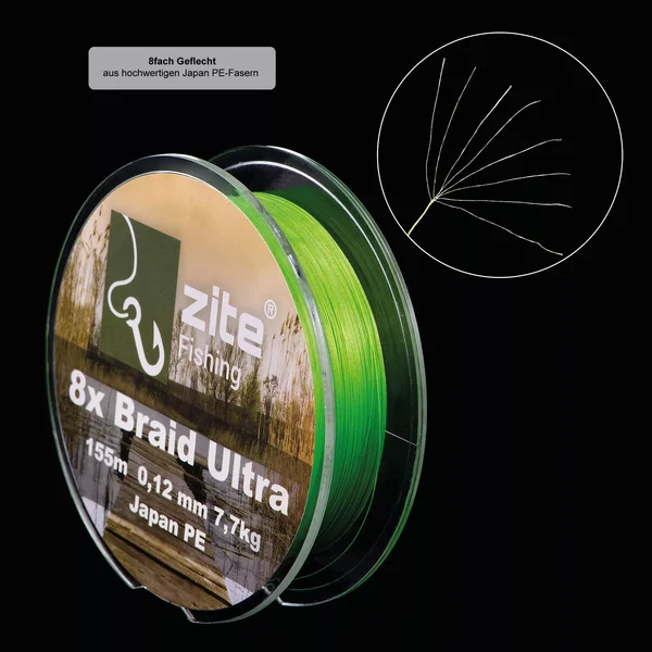 Angelschnur Geflochten 8x Japan PE Geflecht Zander 155m 0,12mm Zite Fishing_auswahl5