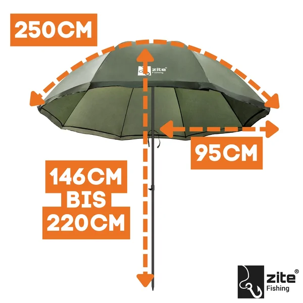 Schirmzelt Geschlossen als Angelschirm Zelt 250cm Zite Fishing_auswahl1