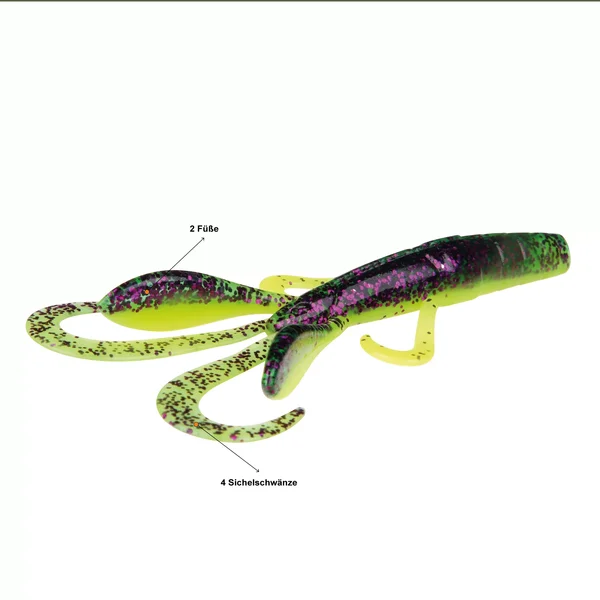 Creature Bait Angelköder Barsch Purple Hectic 12 Stück 7,5cm Zite Fishing_auswahl1
